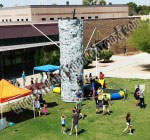 25' Climbing Rock Wall with 2 Person Bungee Trampoline combo Rentals in Phoenix, AZ
